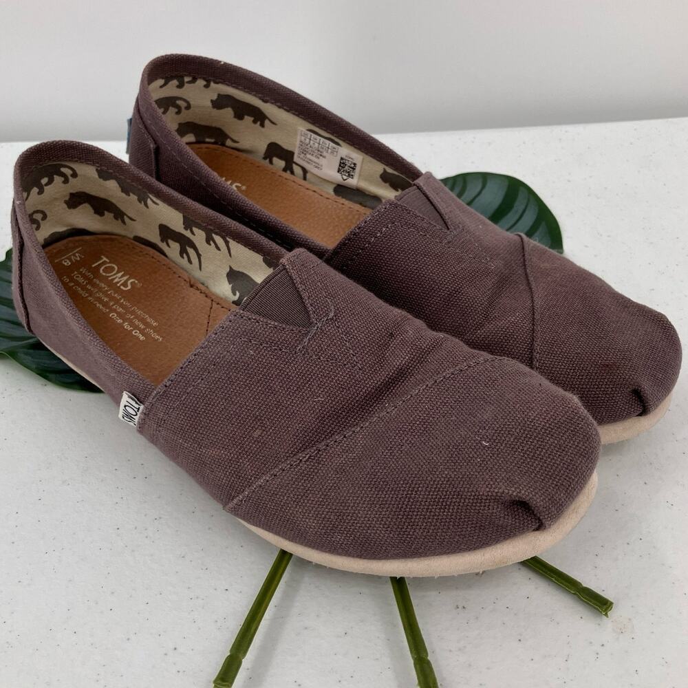 Toms Dark Gray Classic Canvas Alpargata Slip On Lightweight Loafer Flats Shoes